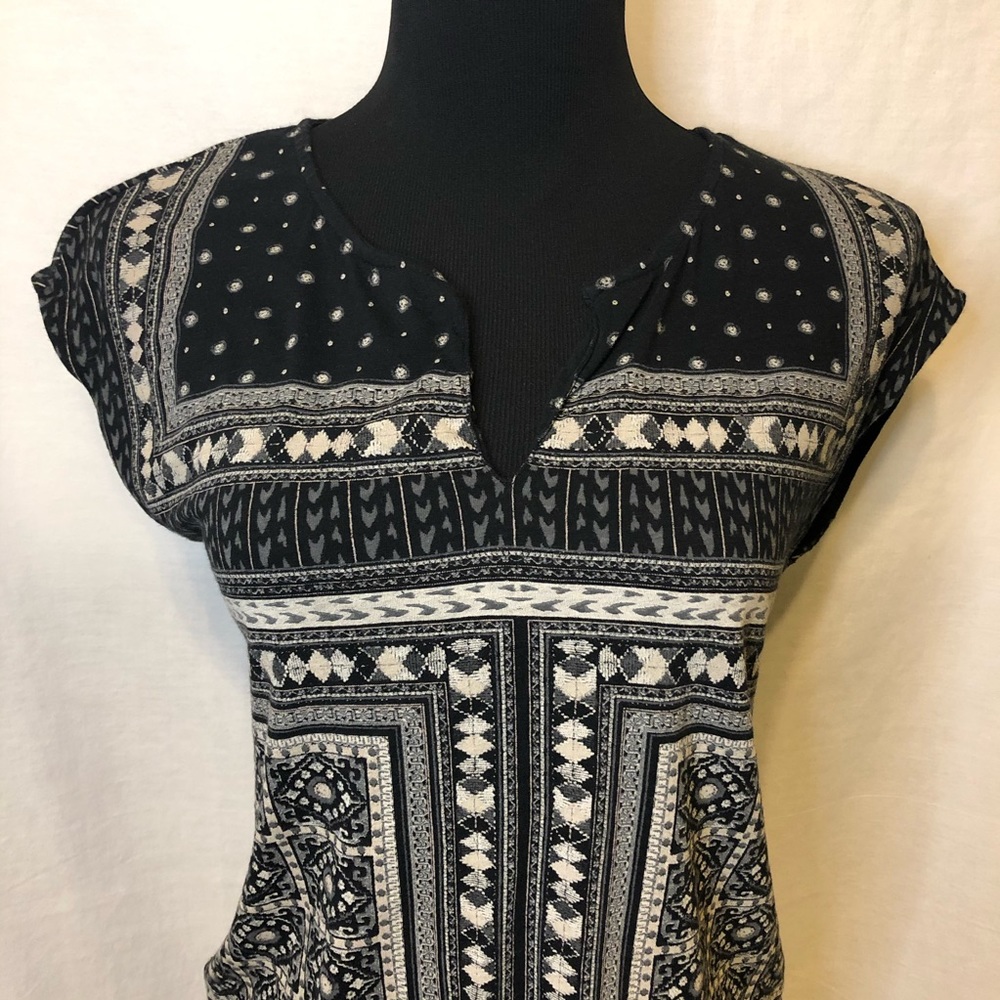 Lucky Brand Boho Tie Front Blouse - Size S - Picture 2 of 8